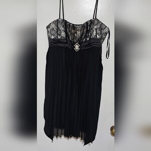 NWT Finesse | Black/White Lace Glitter Dress with Sequin Accent, 3X